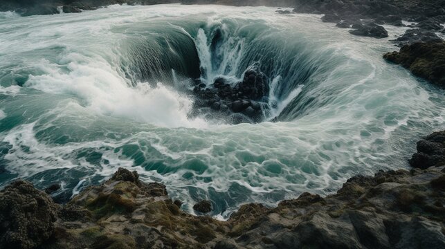 A massive whirlpool threatening to swallow up everything in its path Generative AI