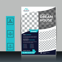 Creative Real estate house property for sale, flayer template.