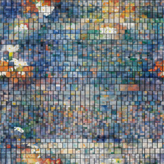 Fototapeta premium Seamless texture in the style of impressionism. Expressive colors and blurry shapes. Tile pattern. Generative AI
