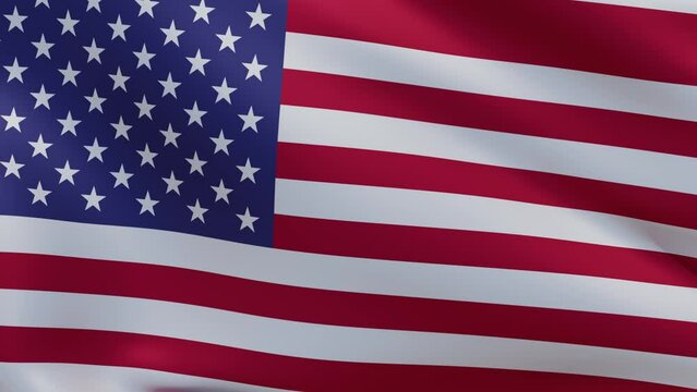 A United states national flag waving, 3d animation