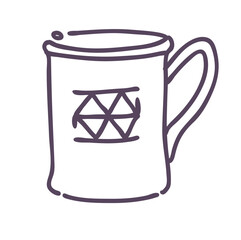 Black line mug icon. Cup for tea. Vector icon.