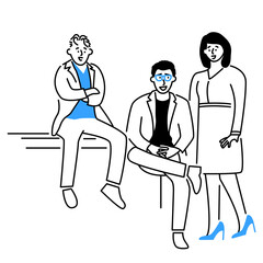 Business people talking. Teamwork, togetherness, friendship concept vector illustration