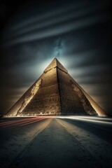 illustration, the great pyramid of giza egypt, generative ai.