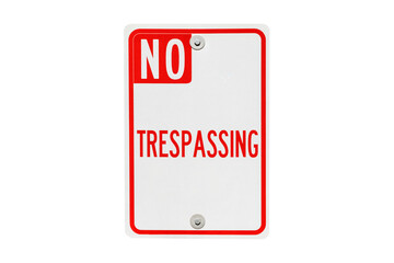 No trespassing sign isolated with cut out background. - obrazy, fototapety, plakaty