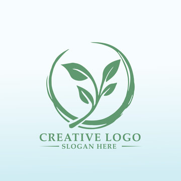 logo for farm and produce organic products, milk, crops and vegetables
