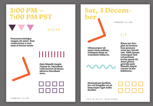 Flyer A4 With Simple Geometric Shapes Minimal Event Template