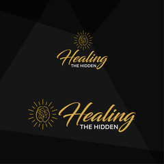Healing energy holistic yoga vector logo illustration