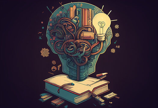 new idea - book with light bulb
