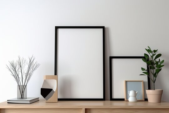 contemporary picture frame on the wall. Generative AI
