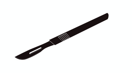 Vector Isolated Illustration of a Scalpel Icon of Sign, Black Flat Icon