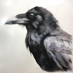 Raven artwork illustration,AI