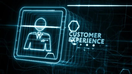 Business, technology, internet and network concept. The future of technology. Virtual screen of the future with the inscription: customer experience.