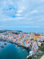 colorful buildings and marina in Italy