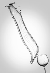 water splash, water, glass, splash, liquid, white, drop, splashing, fresh, pouring, pour, clear, motion