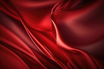 Fototapeta na wymiar Red silk satin background. Abstract background luxury cloth or liquid wave or wavy folds.