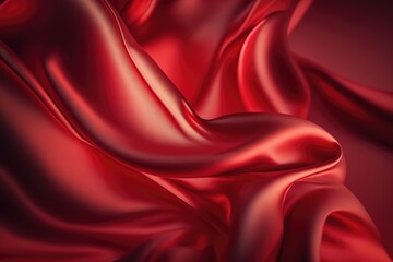 Obraz premium Red silk satin background. Abstract background luxury cloth or liquid wave or wavy folds.