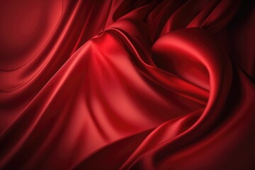 Obraz premium Red silk satin background. Abstract background luxury cloth or liquid wave or wavy folds.