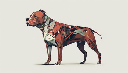 Staffordshire bull terrier Dog Creative illustration. (Ai Generate)