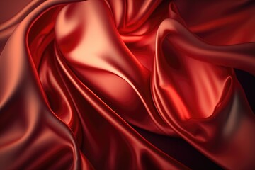 Obraz premium Red silk satin background. Abstract background luxury cloth or liquid wave or wavy folds.