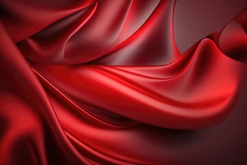 Obraz premium Red silk satin background. Abstract background luxury cloth or liquid wave or wavy folds.