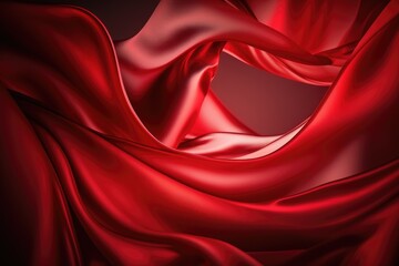 Fototapeta premium Red silk satin background. Abstract background luxury cloth or liquid wave or wavy folds.