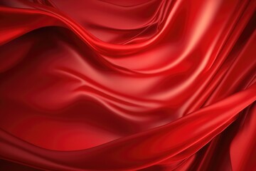 Fototapeta premium Red silk satin background. Abstract background luxury cloth or liquid wave or wavy folds.