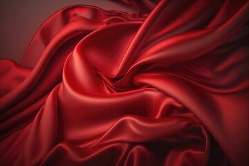 Obraz premium Red silk satin background. Abstract background luxury cloth or liquid wave or wavy folds.