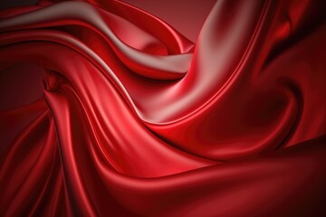 Obraz premium Red silk satin background. Abstract background luxury cloth or liquid wave or wavy folds.