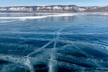 Ice on Baikal lake