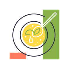 healthy food logo, recuperation concept