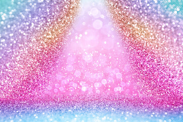 Rainbow color birthday glitter unicorn princess mermaid party pony background little girl fun invite - 582835390