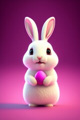 bunny with pink easter egg