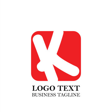 K initial logo text template in red color Free Vector