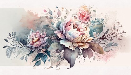 Dreamy Blooms: Watercolor Floral Pattern with an Ethereal Feel