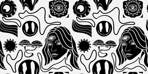 Vintage-Inspired Vector Illustrations for Fashion and Merchandise in Flat Retro Style