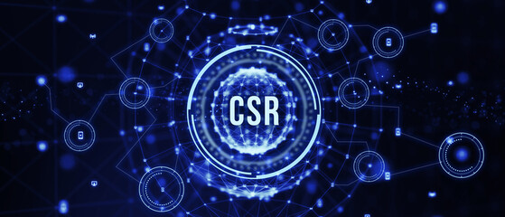 CSR abbreviation, modern technology concept. Business, Technology, Internet and network concept. 3d illustration