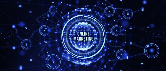 Digital Marketing Technology Solution for Online Business Concept. Business, Technology, Internet and network concept. 3d illustration