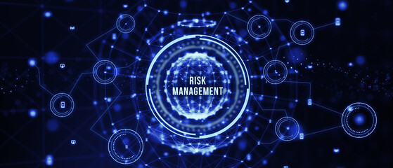 Risk Management and Assessment for Business Investment Concept. Business, Technology, Internet and network concept. 3d illustration