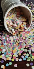 Fototapeta na wymiar Colorful paper confetti. Generative AI.