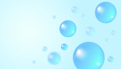 Vector abstract background with water bubbles. Trendy vector background in realistic style.