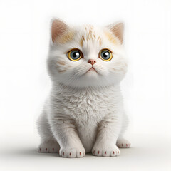 Fototapeta premium Playful 3D Cat: A Furry Playmate 