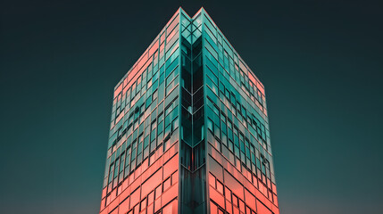 Sleek and Modern Skyscraper with Minimalist Design and Cityscape View, AI Generated