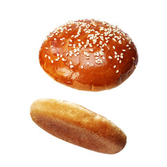 Delicious burger buns, isolated on white background