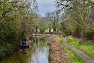 Canal locks in the spring
