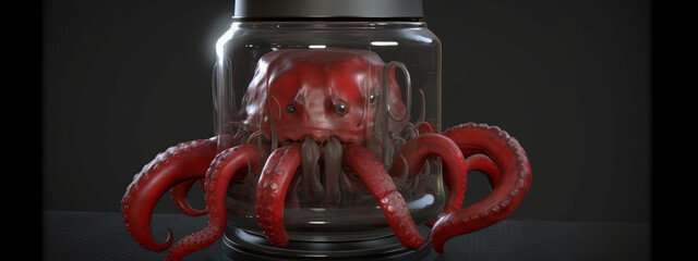 octopus, cracken, crab, lobster, food, seafood, animal, fish, sea, crustacean, crayfish, claw, water, shellfish, nature, isolated, ocean, crawfish, white, shrimp, shell, red, prawn, generative ai