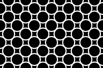 Seamless Geometric Circles Pattern. Black and White Texture.