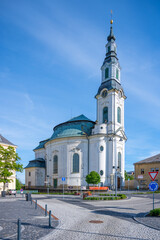 The Church of the Assumption of the Virgin Mary on Namesti Miru in Novy Bor, Czech Republic