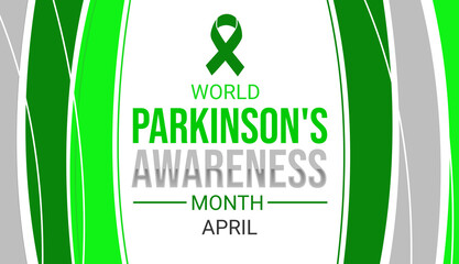 International day of Parkinson's disease awareness month background in green color with stripes and design