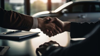 Handshake of Success at the Car Dealership, GENERATIVE AI