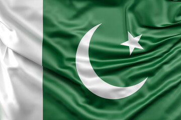Ruffled Flag of Pakistan. 3D Rendering